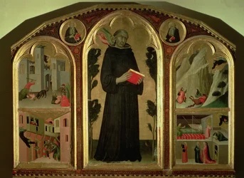 Der selige Agostino Novello Altar, mit vier seiner Wunder, ca. 1328